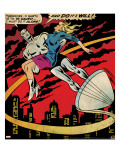 Marvel Comics Retro: Silver Surfer Comic Panel  Saving the girl (aged)