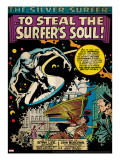 Marvel Comics Retro: Silver Surfer Comic Panel (aged)