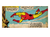 Marvel Comics Retro: The Invincible Iron Man Comic Panel  Flying (aged)