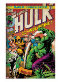 Marvel Comics Retro: The Incredible Hulk Comic Book Cover 181  with Wolverine (aged)