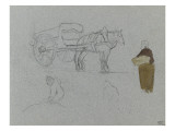 A Cart Pulled by a Horse and Wearing a Peasant Cart