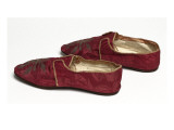 A Pair of Sandals Red Damask Embroidered Liturgical