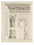 Colonne avec chapiteau  entablement et corniche