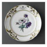 Service du mariage de Louise Alluaud et A Malveigne : assiette avec  au centre  une branche