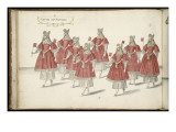 Album ; Ballet de la Douairière de Billebahaut ; "Entrée des Sultanes "; huit figures de femmes