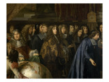 Colbert présente à Louis XIV les membres de l'Académie Royale des Sciences crée en 1667