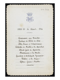 Un menu du duc d'Aumale au château de Chantilly de juillet 1893 à octobre 1894 