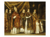 La messe pontificale ou Un evêque montant à l'autel ou la procession