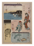 9ème vue : Oïso  10ème vue : Odawara  11ème vue : Hakone ; 12ème vue : Numazu