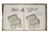 Agences des bâtiments impériaux : planche d'un album représentant le château de Fontainebleau