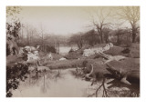 Crystal Palace : animaux préhistoriques près du lac