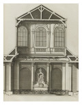 coupe sur la largeur   sur l'autel   de la chapelle de la Communion   bâtie en 1733 dans l'église