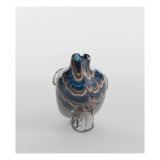 Flacon dauphin en verre bleu