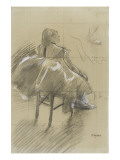 Danseuse assise  de trois quarts à droite