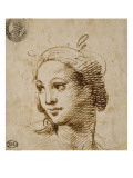 Tête de femme de trois quarts vers la droite