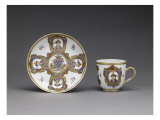 Tasse et sous-tasse aux armes de la famille Magon de Saint-Ellier