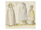 Costumes d'hiver de trois dames de Livonie