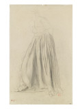 Etude de draperie pour une femme debout