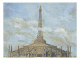 Projet d'habillage de la Tour Eiffel pour l'Exposition universelle de 1900 : élévation