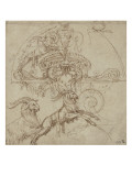 Dessin d'ornement à motifs de grotesques