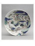 Plat à décor de personnages et paysage