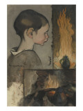 Profil d'enfant et étude de nature morte