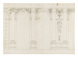 Projet de décor de la grande galerie  côté fenêtres