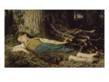Fillette endormie dans les bois