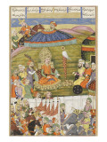 Shahnameh de Ferdowsi ou le Livre des Rois Sohrab regarde la tente de blanche de Ferisourz
