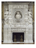 Grands appartements des Souverains : la grande cheminée de marbre