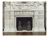 Grands appartements des Souverains : la grande cheminée de marbre