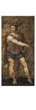 Tenture de cuir peint  les Héros Romains Mucius Scaevola