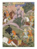 Shahnameh de Ferdowsi ou le Livre des Rois Bijane et Roham partent attaquer Firoud