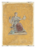 Fragment de peinture murale : Clio  muse de l'Histoire
