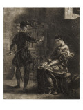 Suite lithographique "Hamlet" : Hamlet et Ophélie