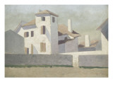 Groupe de maisons blanches aux toits rouges