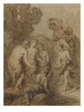 Quatre nymphes dont l'une porte un enfant : l'enfance de Bacchus 