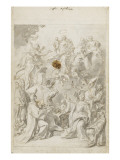 Apparition de la Vierge à de nombreux personnages