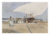 Barques et groupes de pêcheurs à Valence