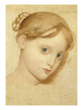 Tête de jeune fille blonde aux yeux bleus (Laure Zoega )