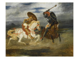 Combat de chevaliers dans la campagne