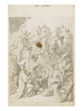 Apparition de la Vierge à de nombreux personnages