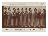 Imperial troupe of lady wrestlers (lutteuses) Luna Park Paris (1933)