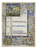 Calendar of a Book of Hours for the Use of Coutances