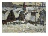 Village breton sous la neige