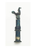 Tube creux en verre surmonté d'un oiseau : manche ()