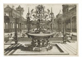 Perspective d'architecture avec galerie et jardin