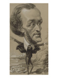 Caricature of Wagner  with a Huge Head on a Tiny Body