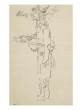 Caricature  violoniste  profil gauche