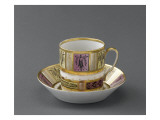 Chocolate Cup and Saucer Decorated with Arabesques